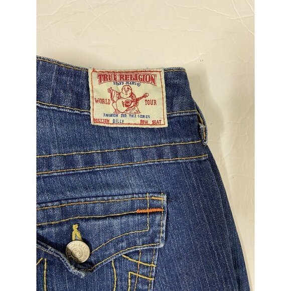 True Religion Billy Womens 25x34 Blue Denim Jeans Slim Straight - Picture 6 of 9